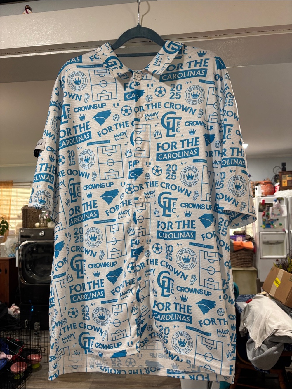 Kids Pajama Top - White and Teal Graphic Sleep Shirt